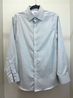 Charles Tyrwhitt Non‑Iron Slim Fit Windowpane Shirt SzL(16/34)